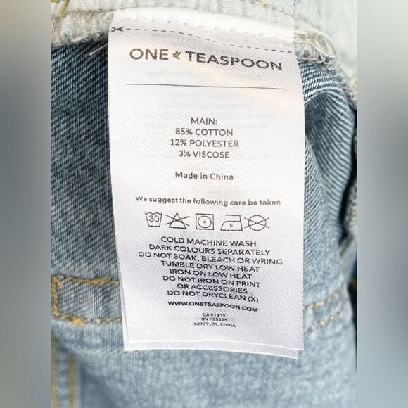 One Teaspoon Free People Jacksons Mid Waist Wide Leg Denim 90’s Shorts 33 NWT - Picture 13 of 13